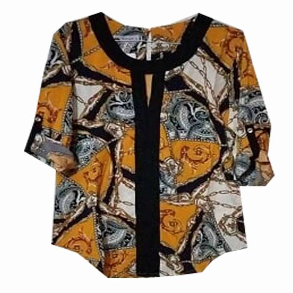 Women's Shirt. Yellow, Black Gray