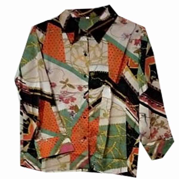 Woman's Shirt. Brown, Black, Gray