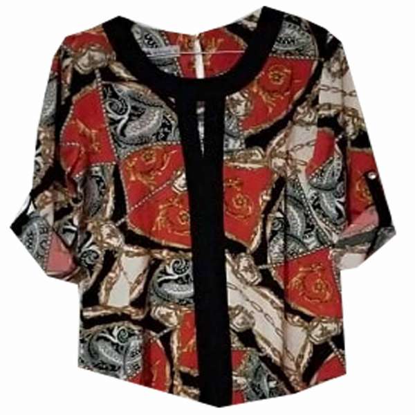 Women's shirt. Red, black, gray